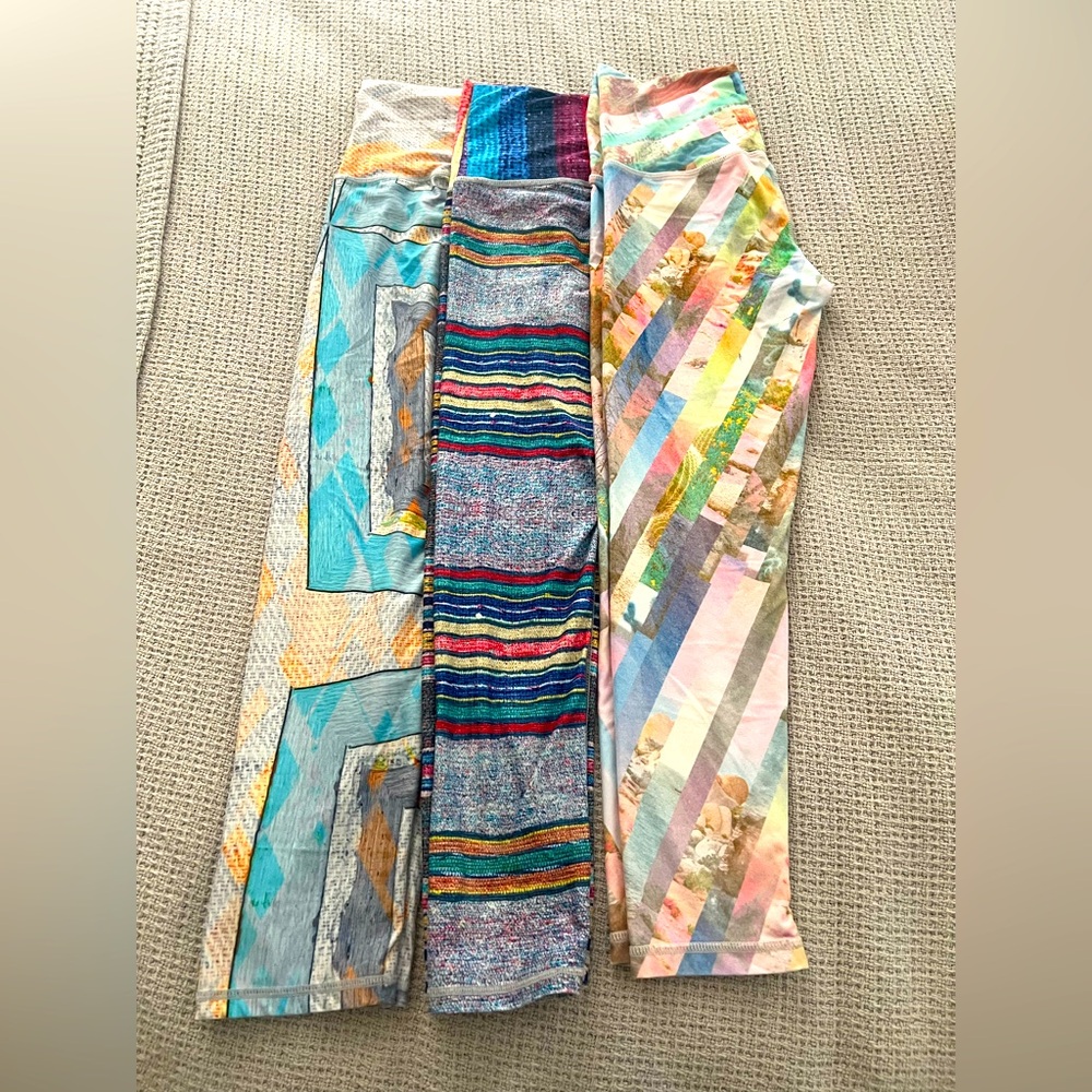 Niyama Sol Colorful Patterned Pants Set of 3 plus All Access Sports Bra